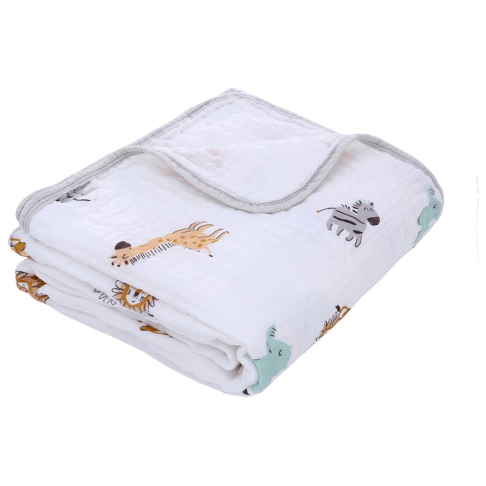 Miracle Baby - Cotton Double Layer Baby Blanket - Grey