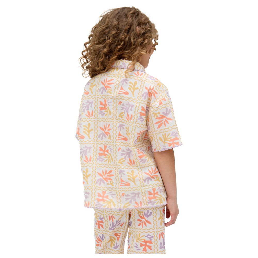 Raffya Girl's Gilly Scalloped Edge Matisse Print Shirt