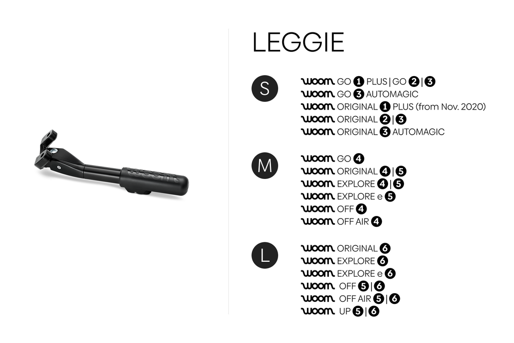 Woom - Leggie Bicycle Kickstand Only - Black