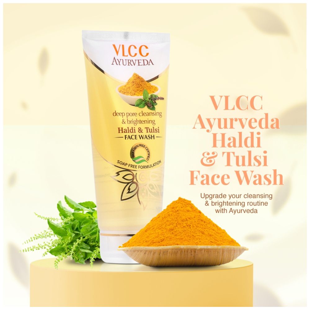 Vlcc - Deep Pore Cleansing & Brightening Haldi & Tulsi Face Wash - 100 ml