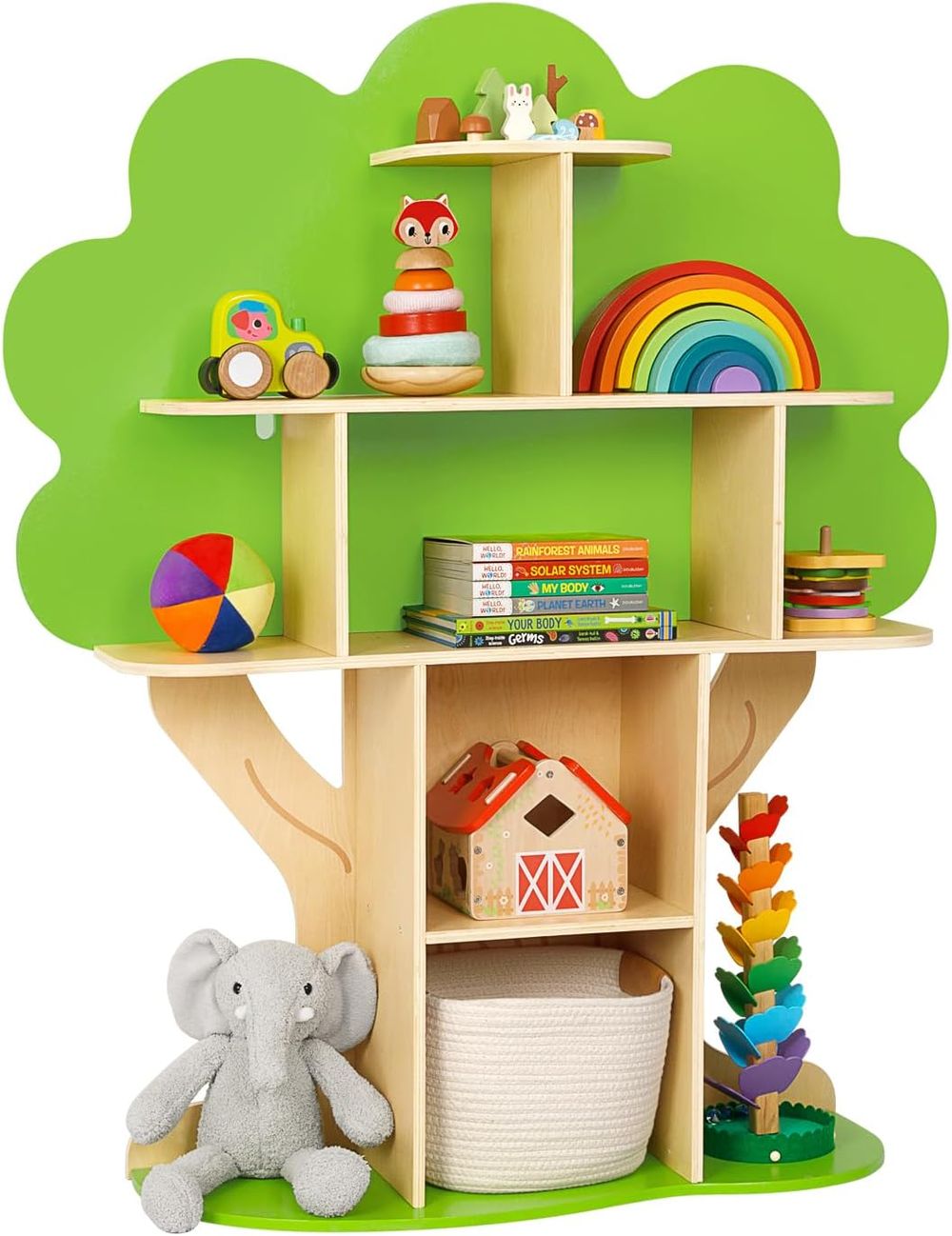 Oook - Kids' Tree-Shaped Bookcase - Green