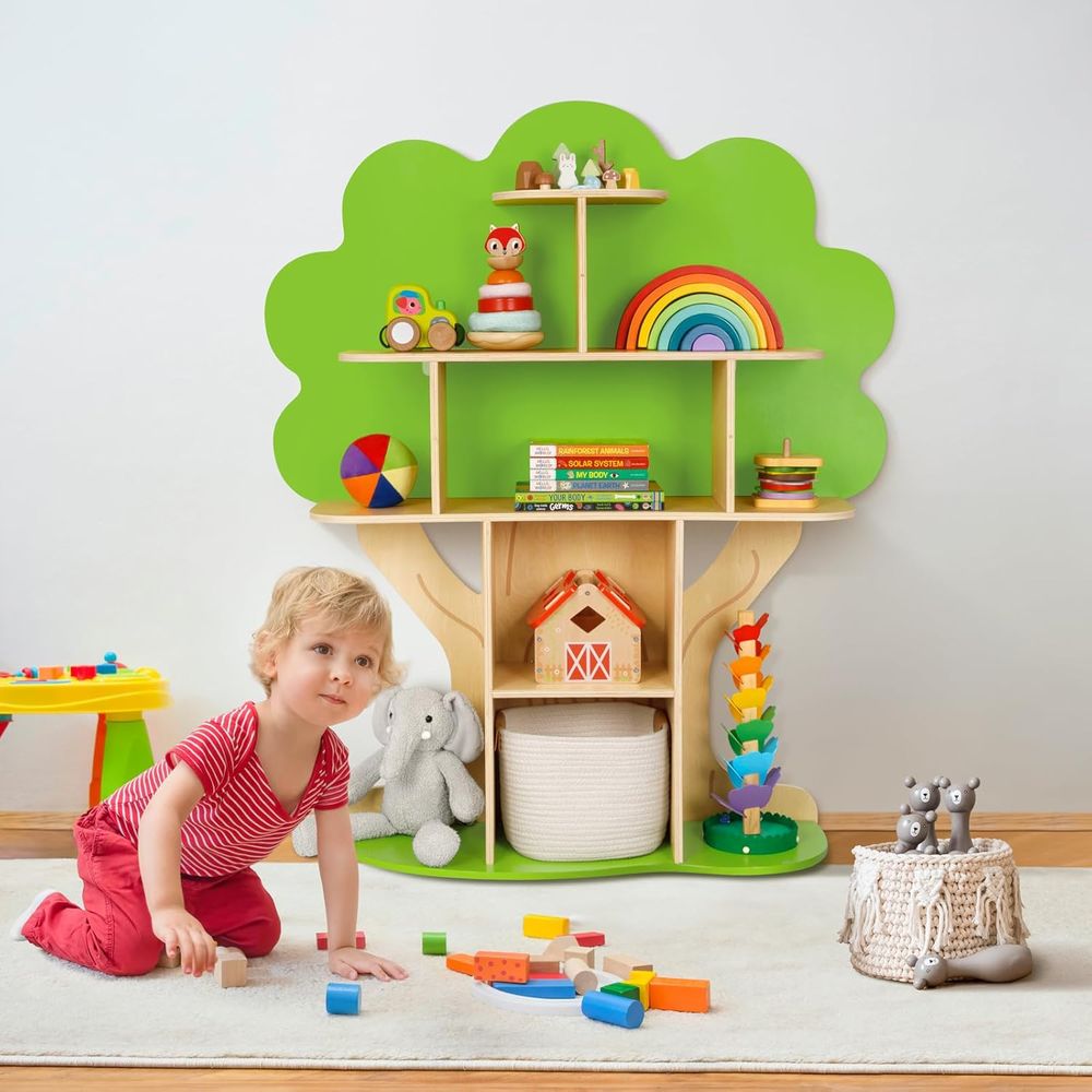 Oook - Kids' Tree-Shaped Bookcase - Green