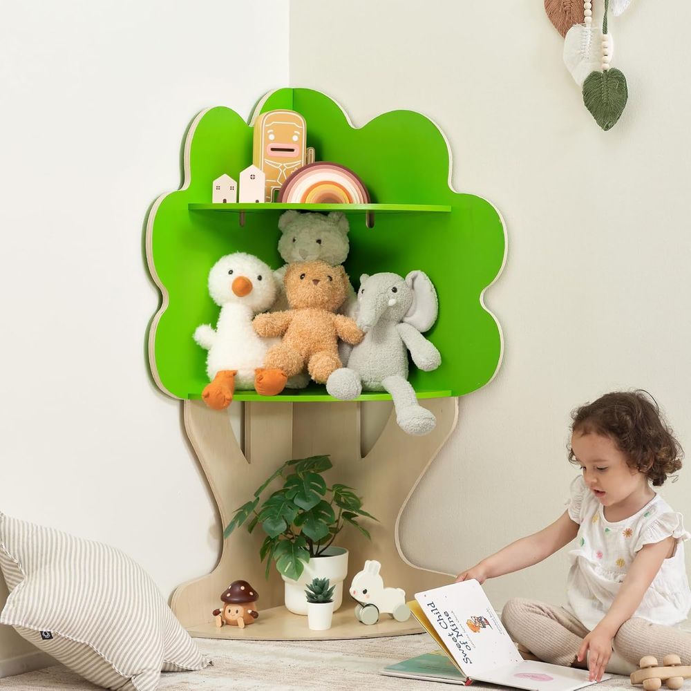Oook - Tree-Shaped Corner Shelf - Green