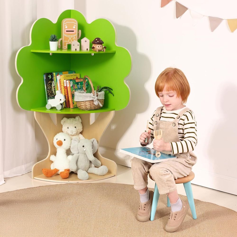 Oook - Tree-Shaped Corner Shelf - Green