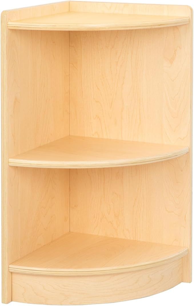 Tooky Toy - Wooden Corner Toy Organizer Shelf - Brown
