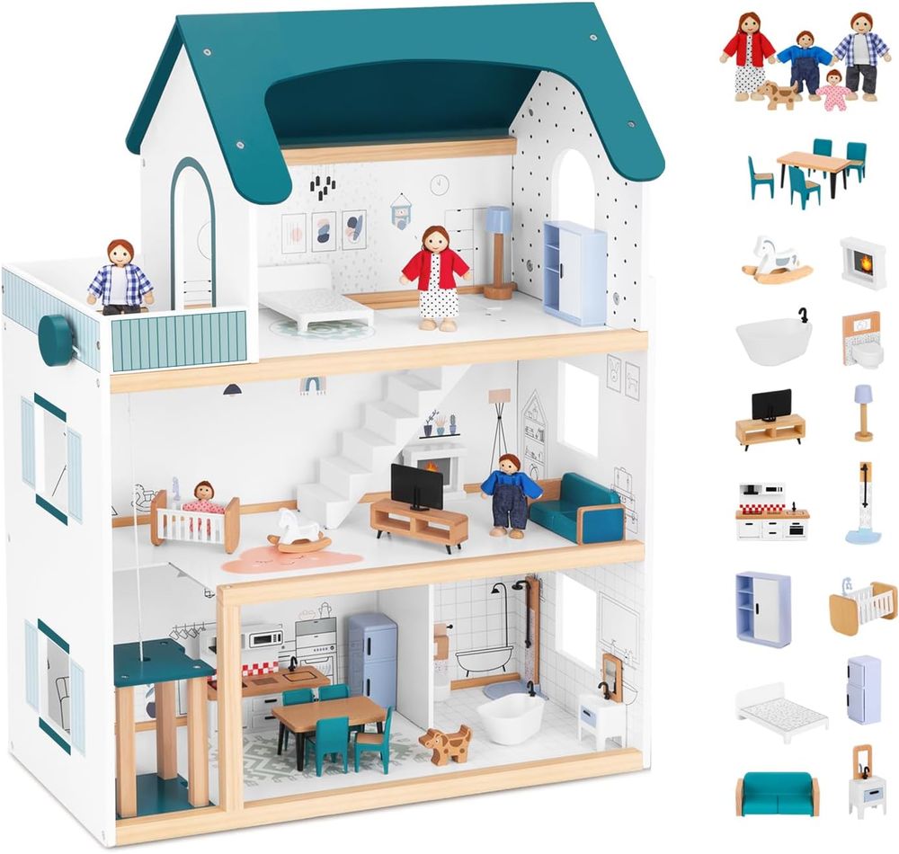 OOOK 3 Tier Dollshouse With Elevator - 24 Pcs