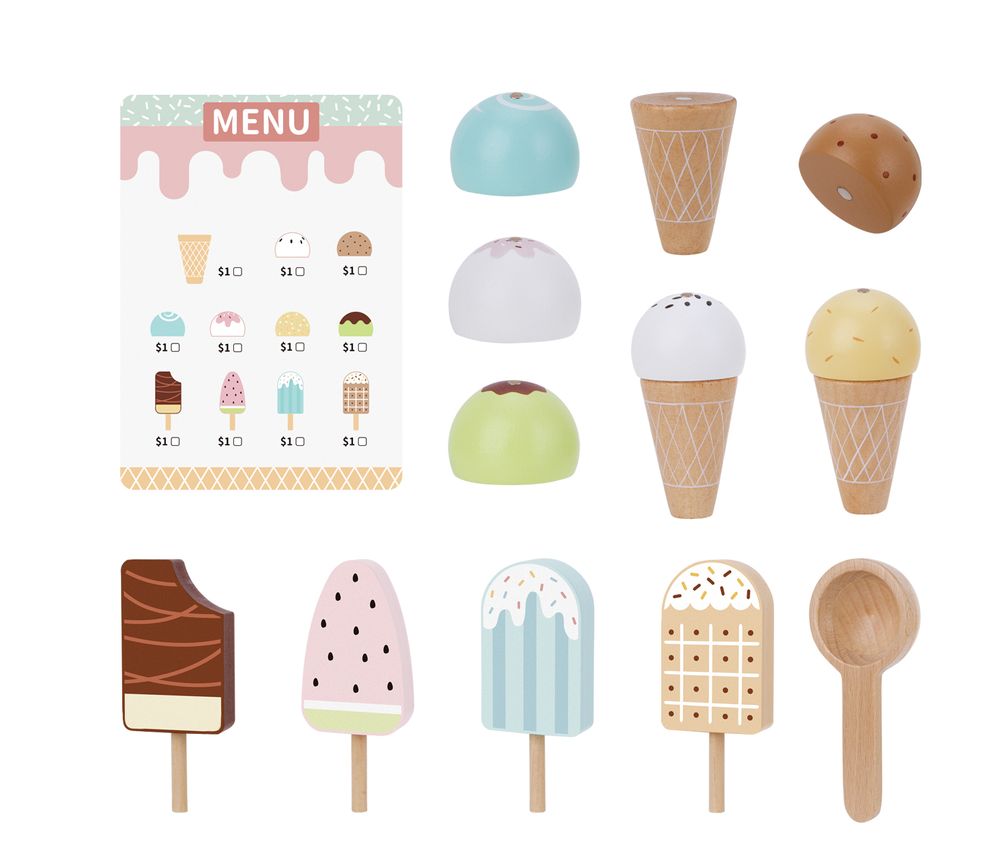 Tooky Toys Ice Cream Shop Playset - 13 Pcs
