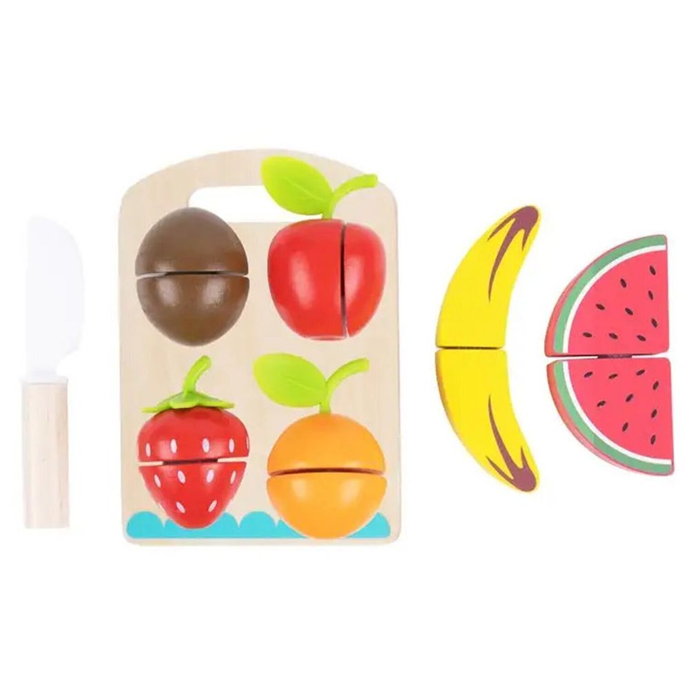 Tooky Toys Cutting Fruits Pretend Playset - Multicolor - 17 Pcs