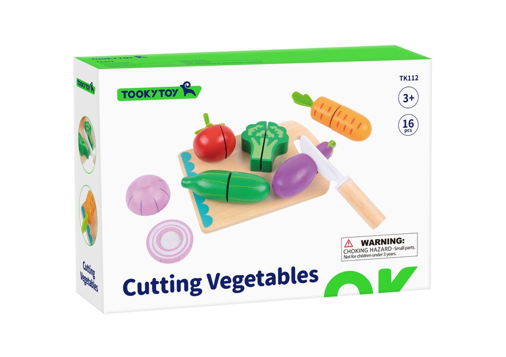 Tooky Toys Cutting Vegetables Pretend Playset - Multicolor - 16 Pcs