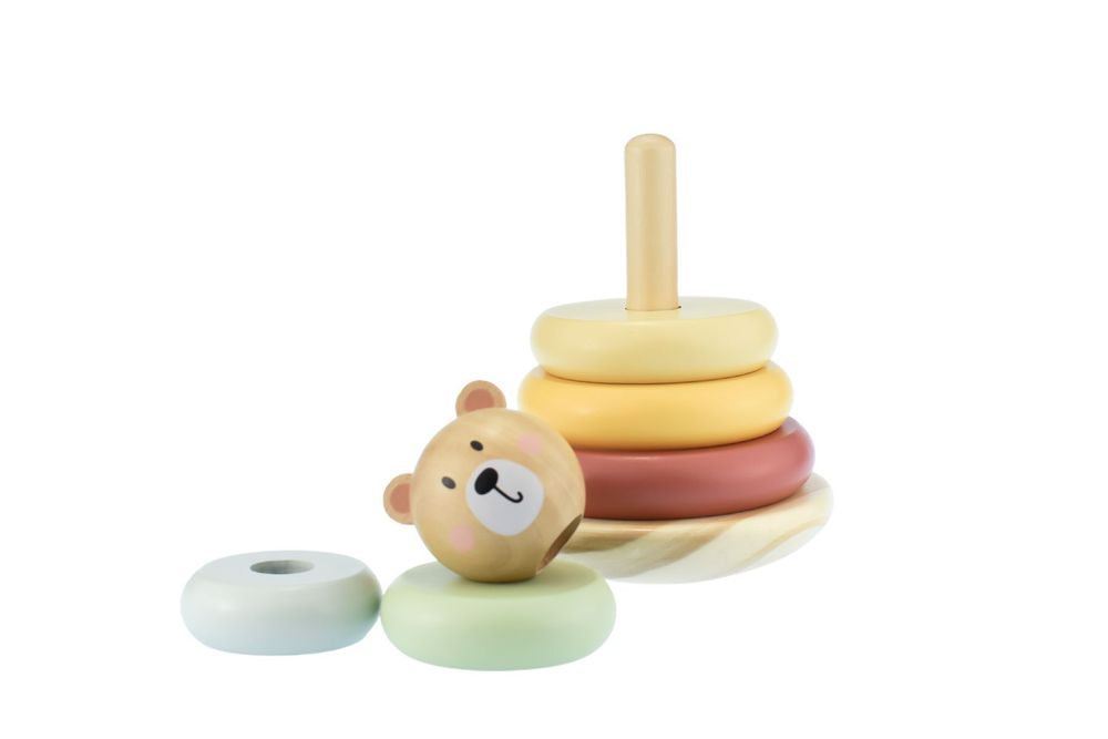 Tooky Toys Bear Stacking Tower Early Learning Toy - Multicolor - 7 Pcs