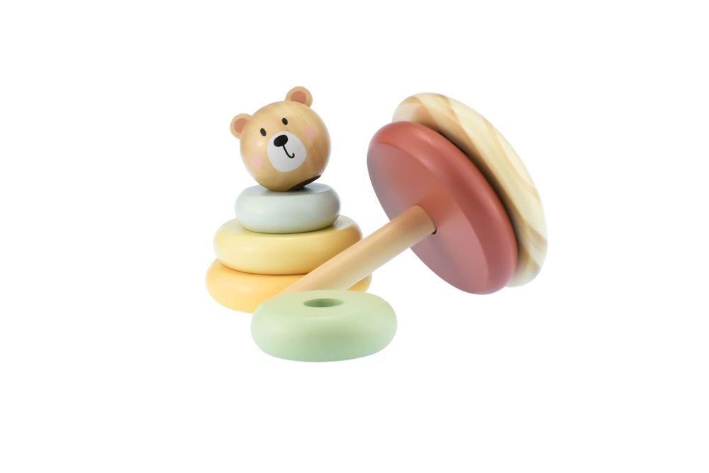 Tooky Toys Bear Stacking Tower Early Learning Toy - Multicolor - 7 Pcs
