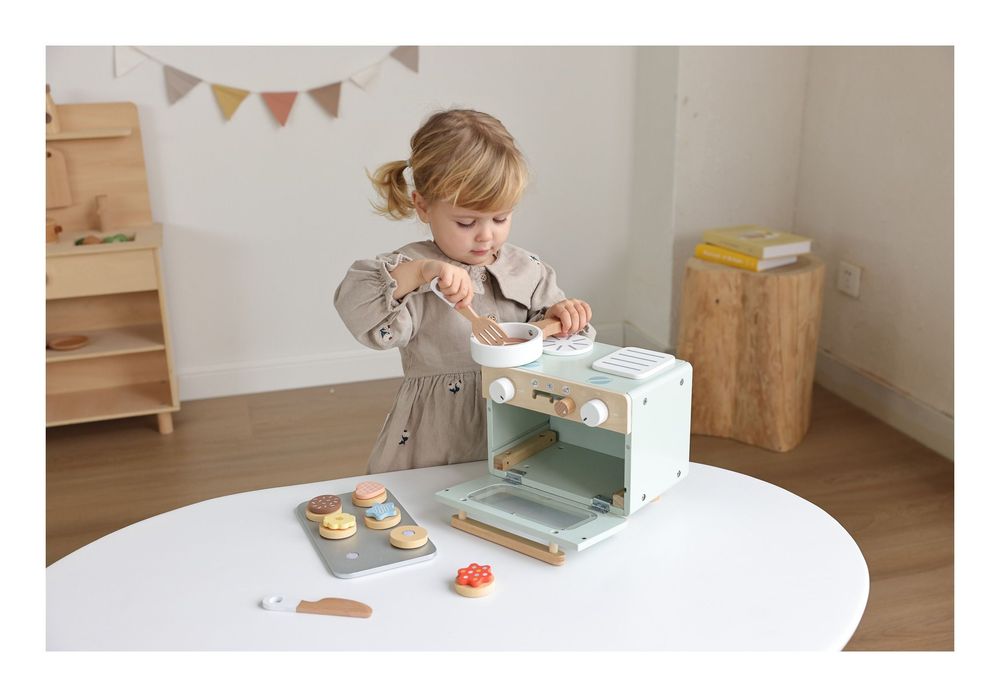 TookyToy Mini Pretend Play Oven - Sage Green
