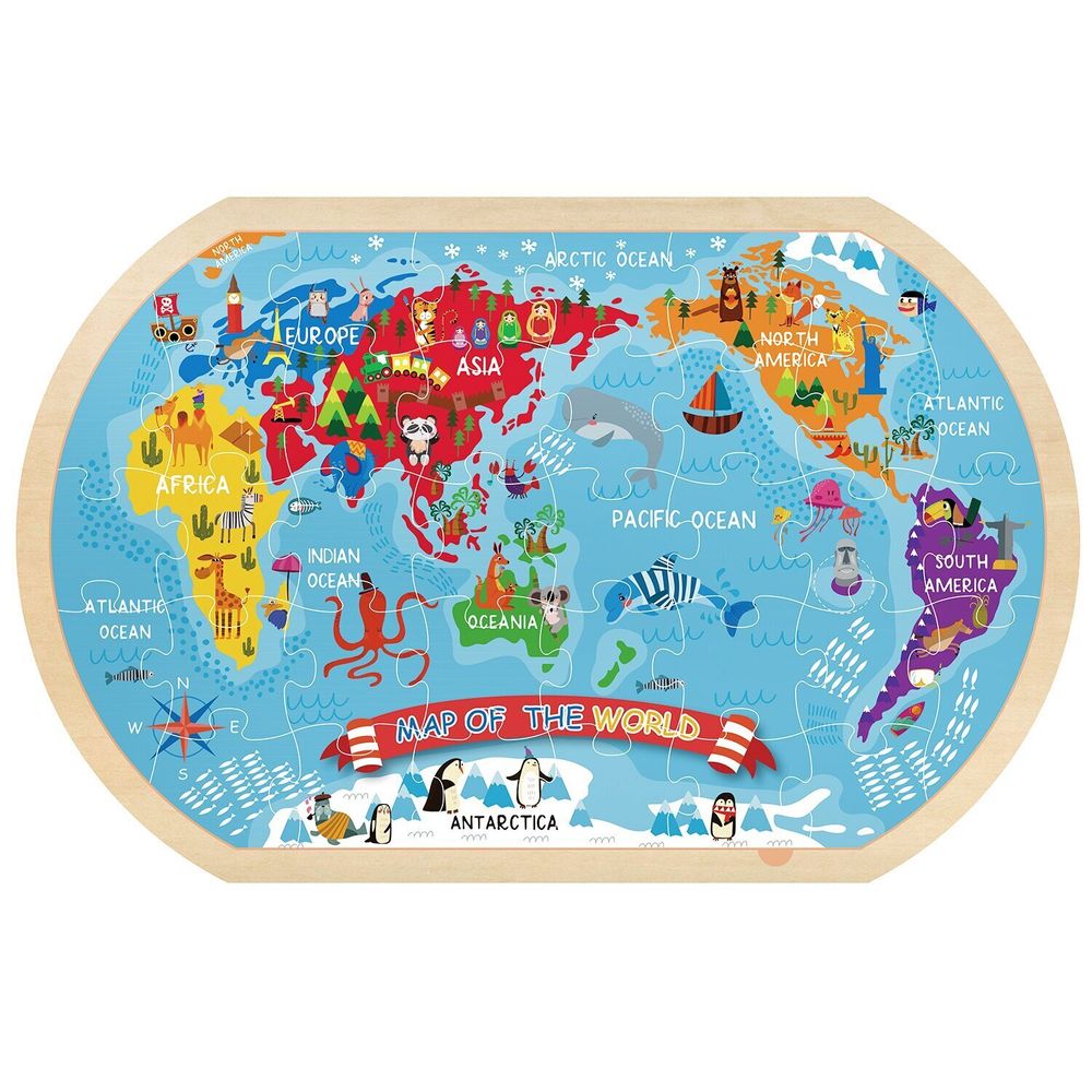 TookyToy World Map Puzzle - 36pcs