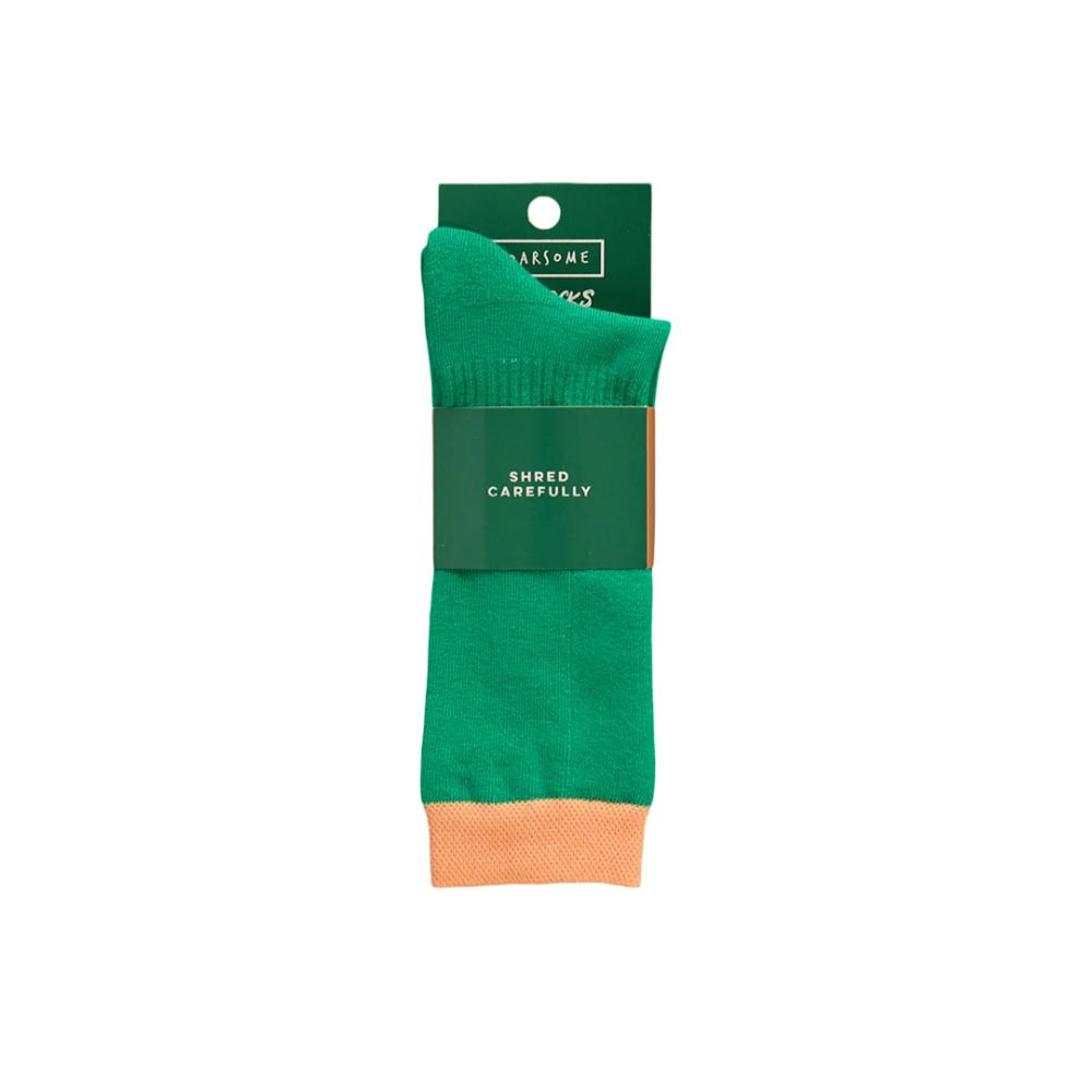Roarsome Kids Ski Socks - Green/Orange