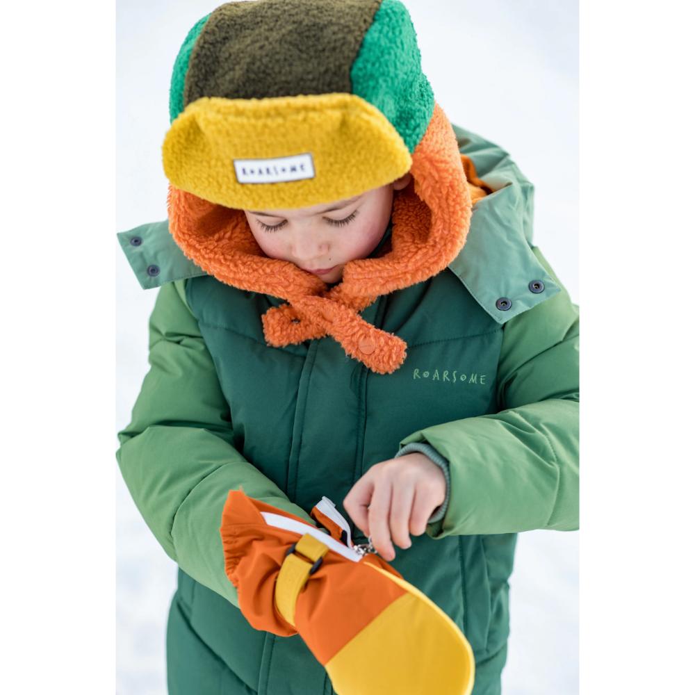 Roarsome Kids Trapper Hats Green/Orange