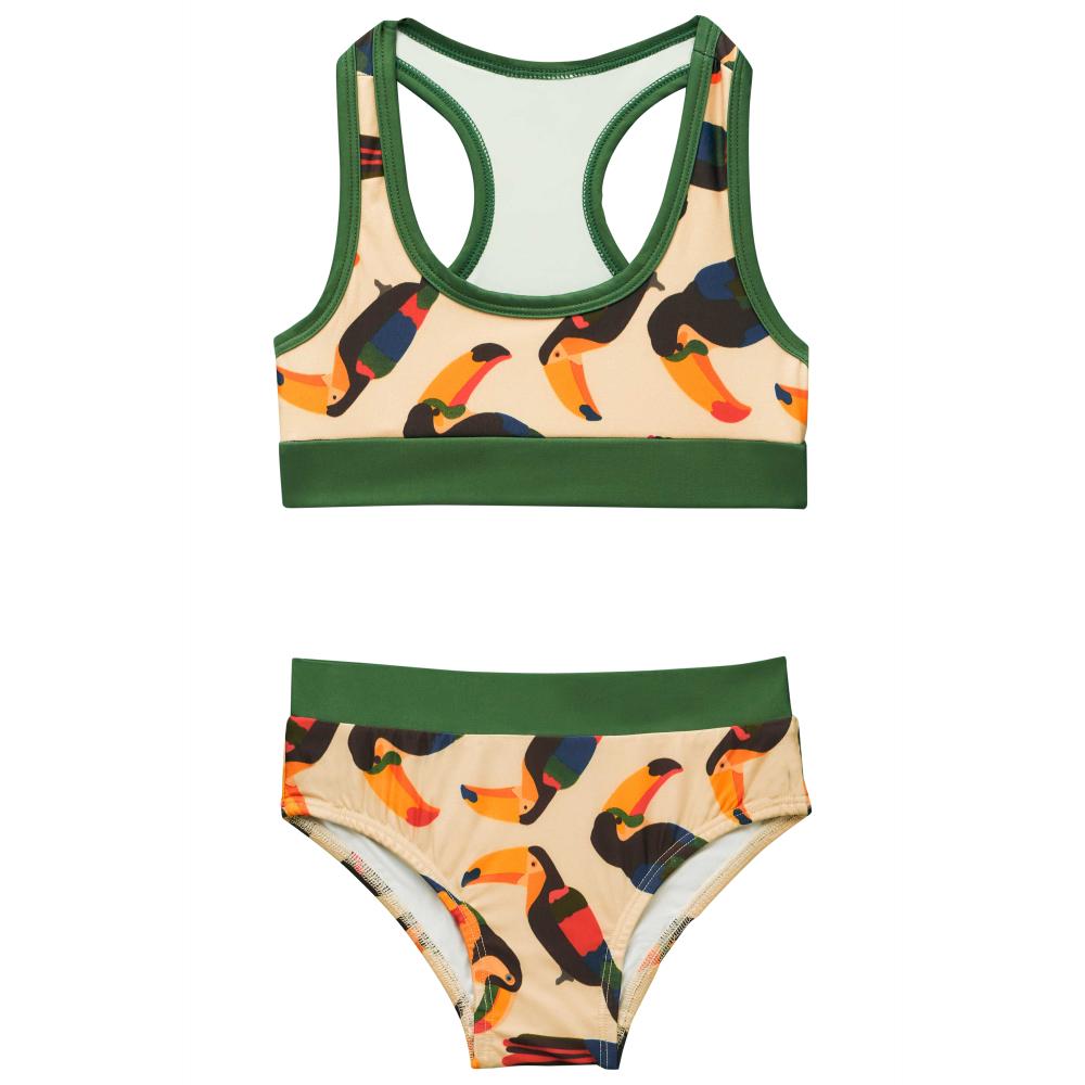 Roarsome Beak the Toucan Girl's Swimwear Bundle - Beige - 4 Pcs