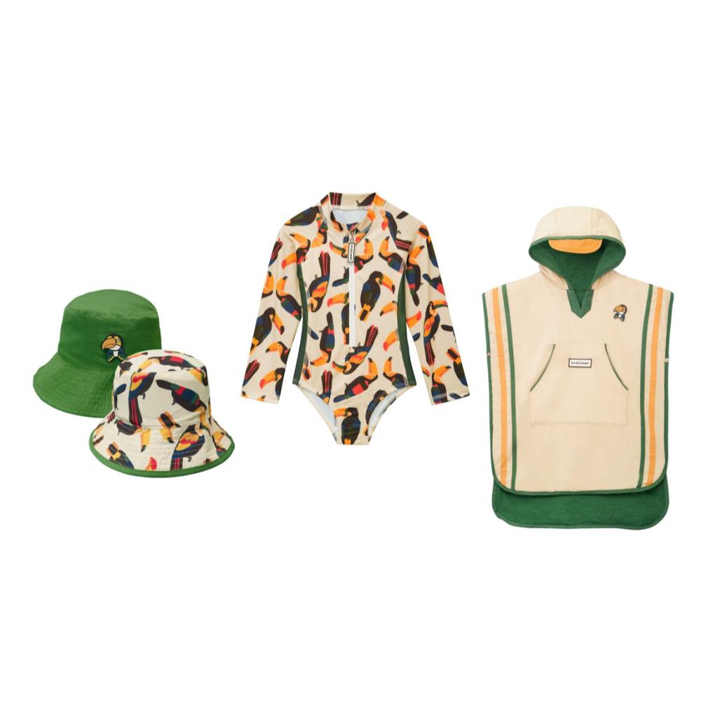 Roarsome Beak the Toucan Girl's Swimwear Bundle - Beige - 3 Pcs