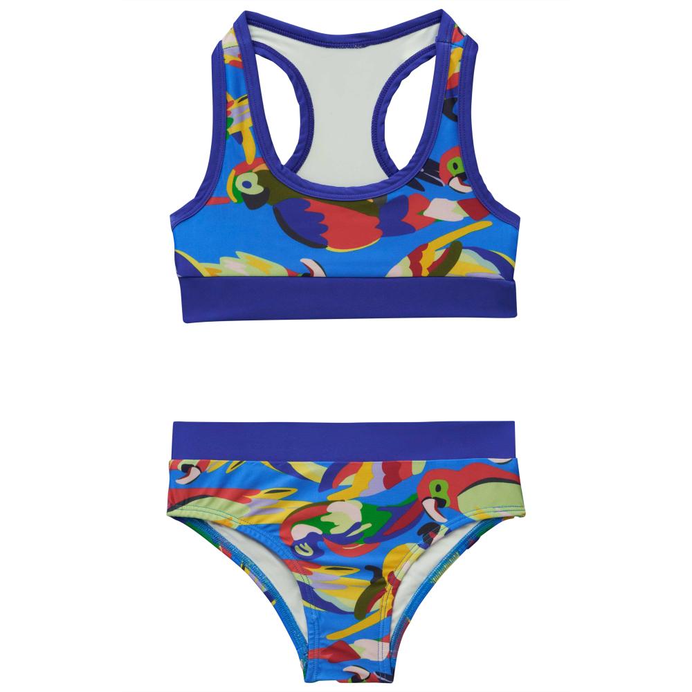 Roarsome Squawk the Parrot Girl's Swimwear Bundle - Blue - 4 Pcs