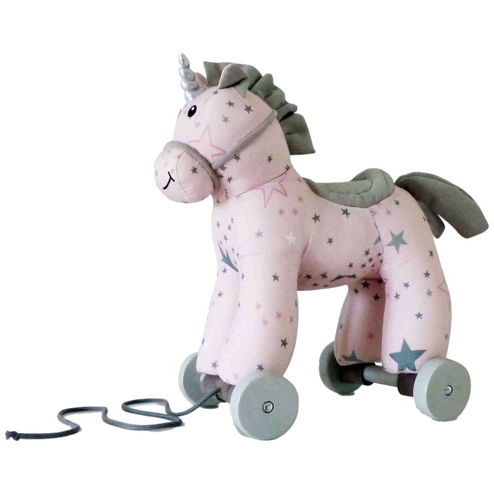 Little Bird Told Me - Celeste Unicorn Pull Along Toy - Pink