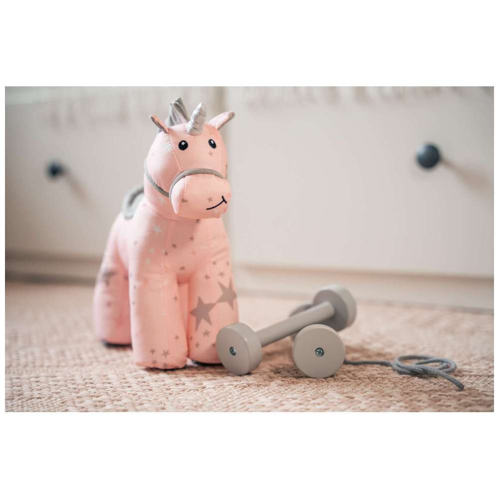Little Bird Told Me - Celeste Unicorn Pull Along Toy - Pink
