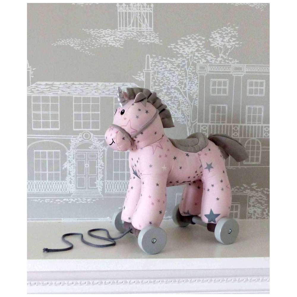 Little Bird Told Me - Celeste Unicorn Pull Along Toy - Pink