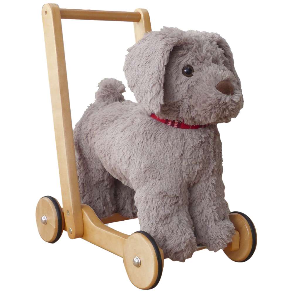 Little Bird Told Me - 2-In-1 Bailey Dog Baby Walker - Grey/Brown