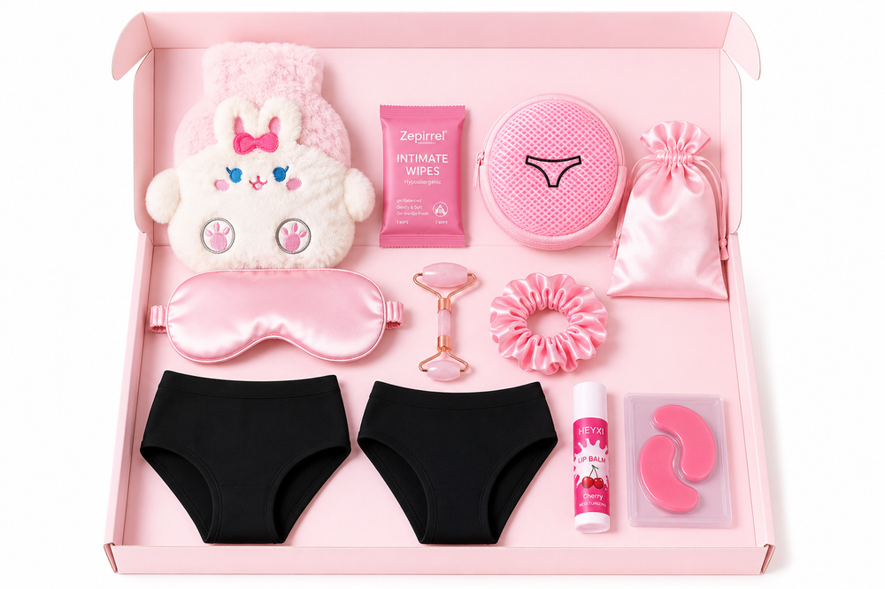 Bodi - Fresh Period Confidence Box - Pink Bunny - 12 Pc Set