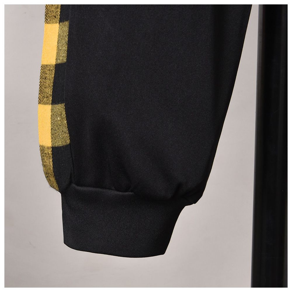 Kikofendy Boys' Hooded Jacket and Color-Block Patchwork Cuffed Pants Yellow/Black - 2 Pcs