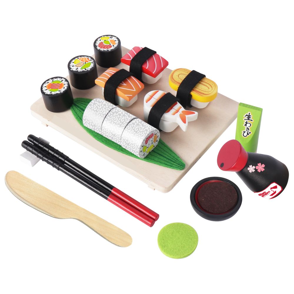 Littlechus Wooden Sushi Playset - 29 Pc Set