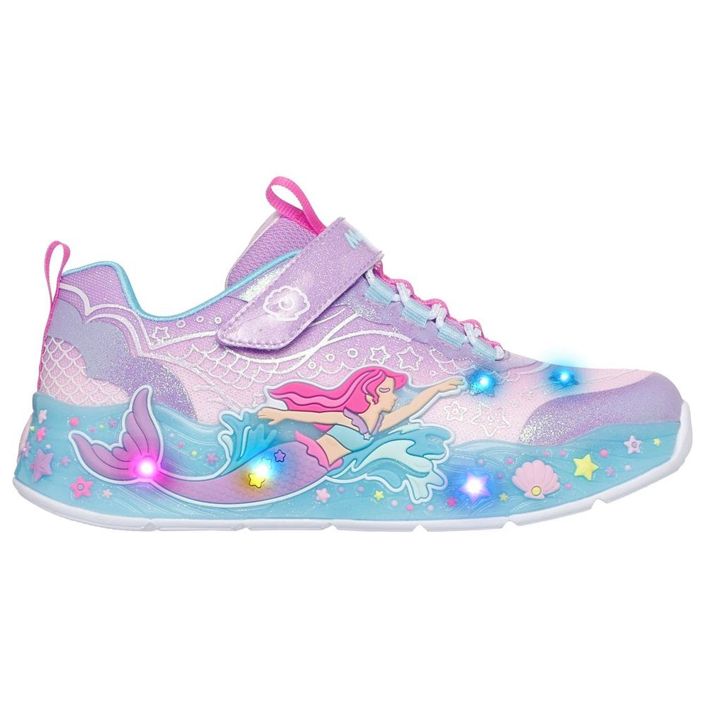 Skechers Mermaid Dreams Wrap Sneakers - Lavender/Mint