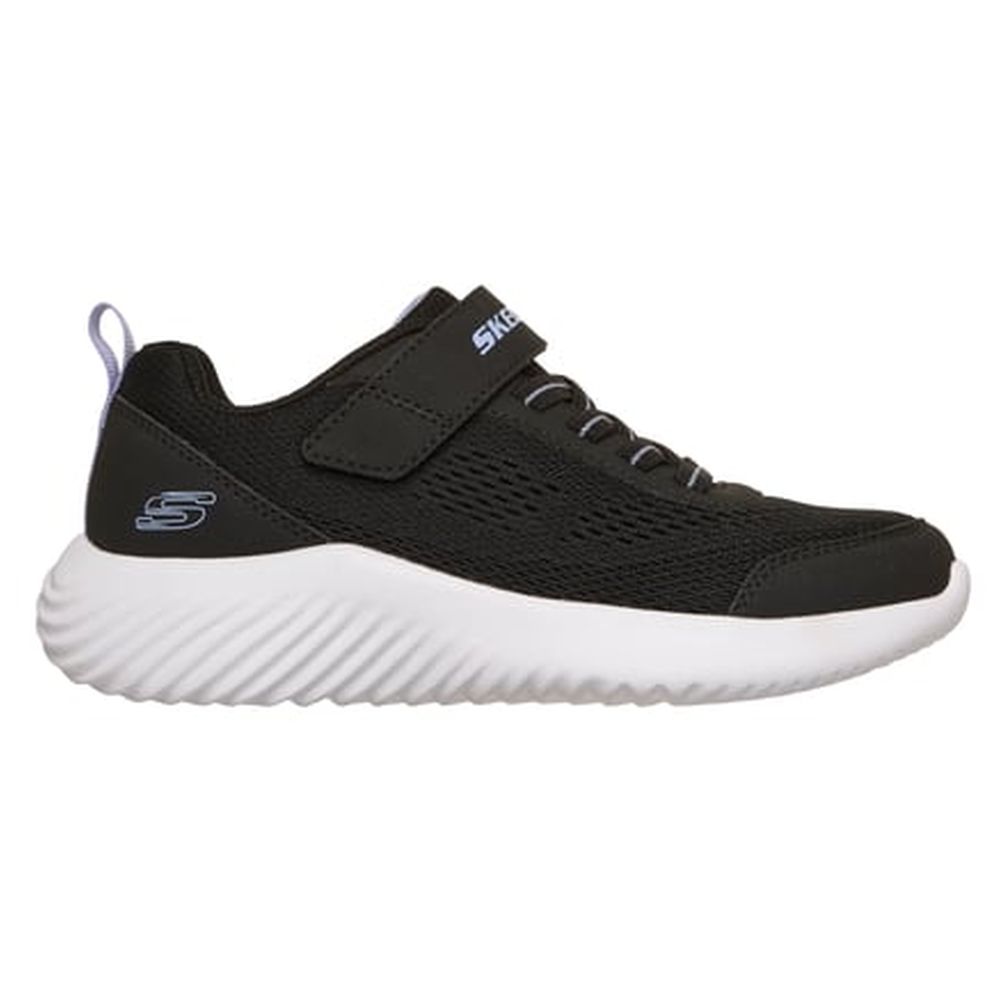 Skechers Kids Gore & Strap Engineered Mesh Sneaker - Black