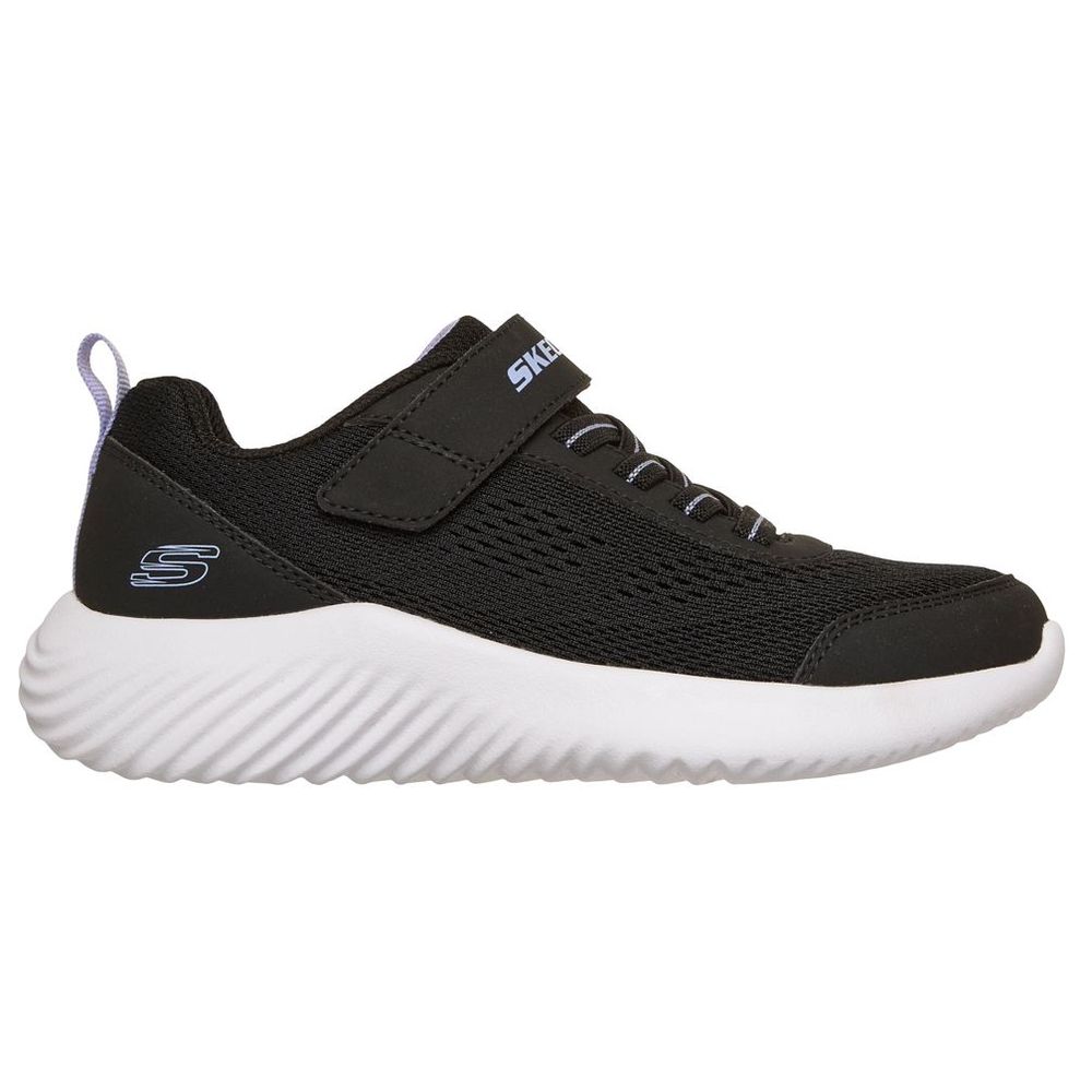 Skechers Kids Gore & Strap Engineered Mesh Sneaker - Black