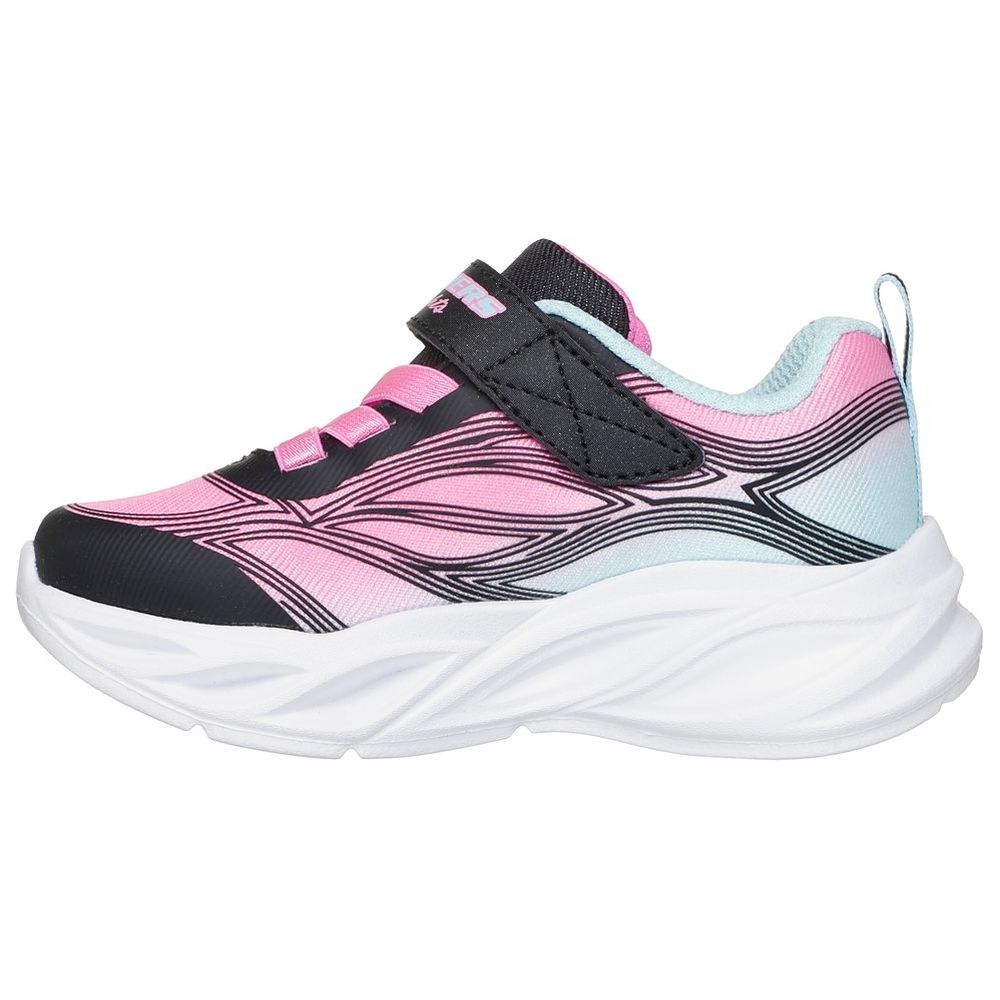 Skechers Cosmic Glow Lighted Bungee & Strap Sneakers - Black/Pink
