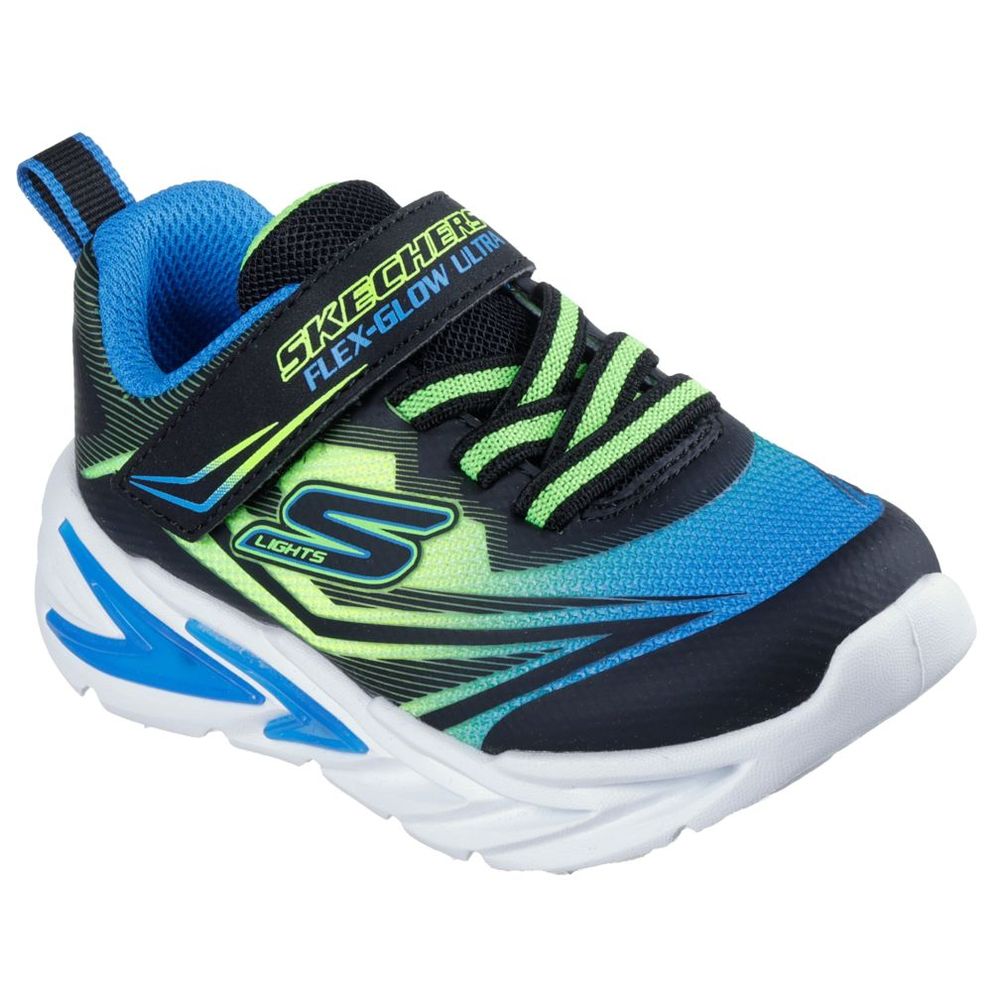 Skechers Toddler Flex-Glow Ultra Lighted Gore & Strap Sneaker - Multicolor