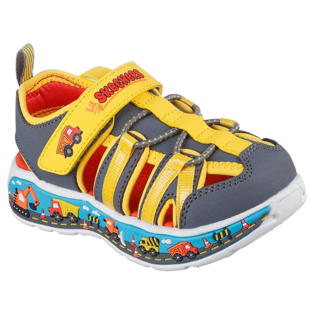 Skechers Play Scene Splash Sneakers - Charcoal/Yellow