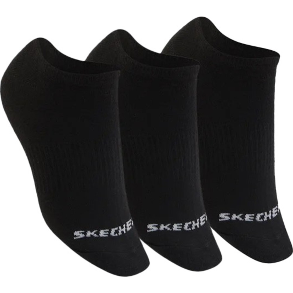 Skechers - 3pc-Set - Kids Non-Terry No-Show Socks - Black - EU 27.5
