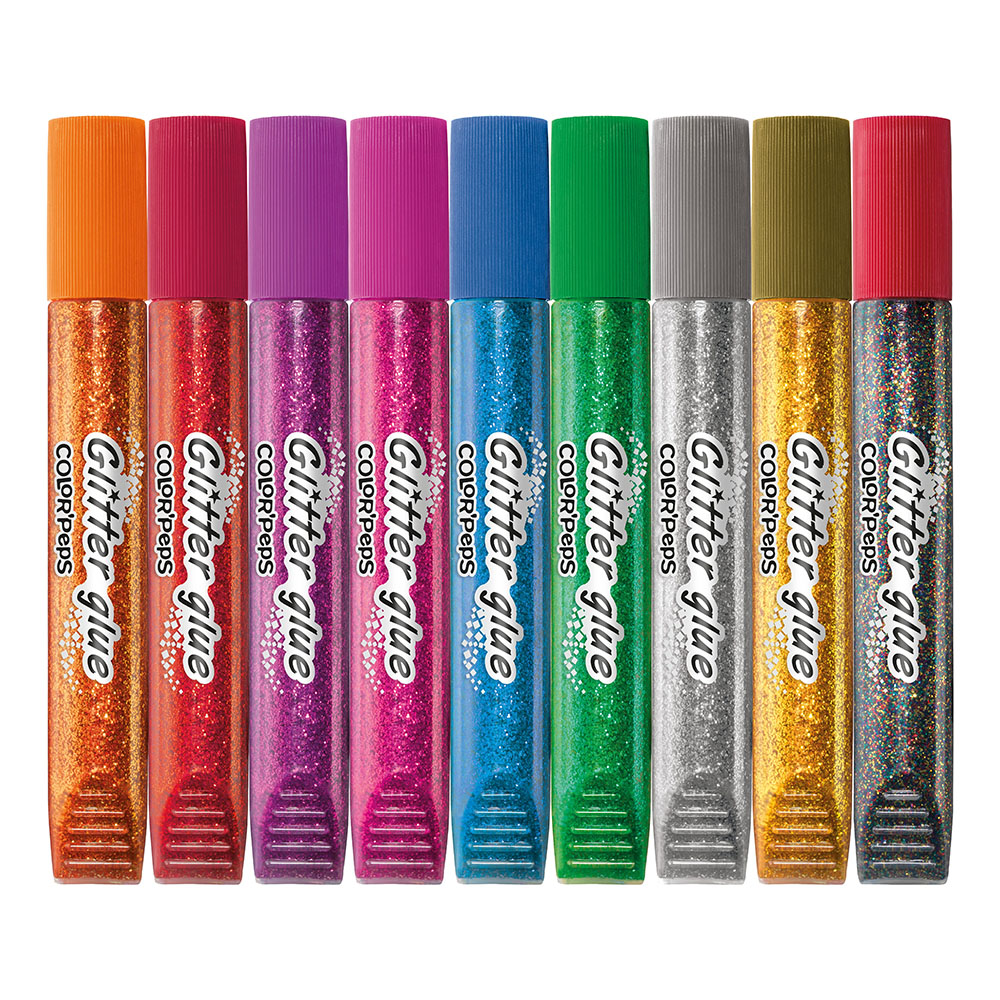 Maped - Color Peps Glitter Glue - 9 Pc Set - 10.5 ml