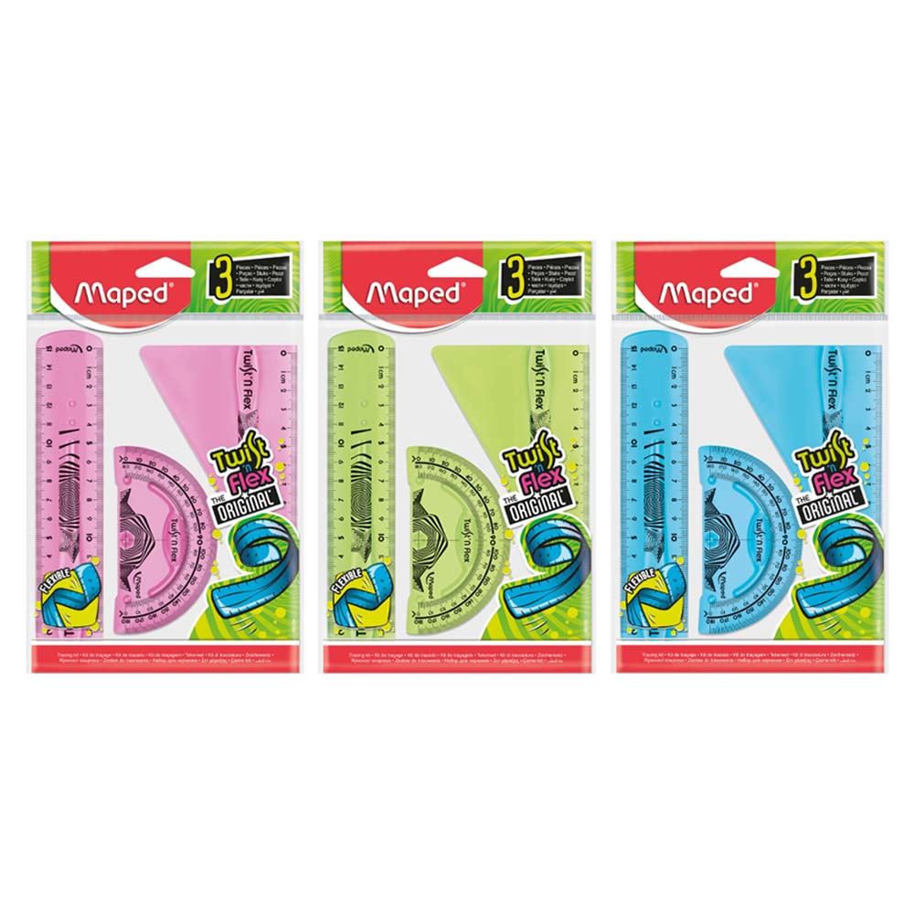 Maped - Drafting Set Mini Twist'n Flex - 3 Pc Set - Color May Vary