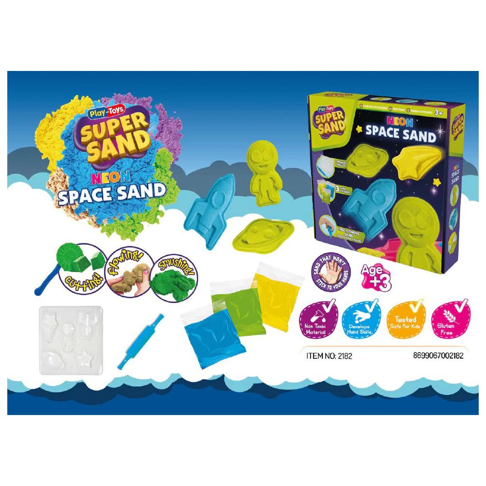 Playtoys - Super Sand Neon Space Sand Kit