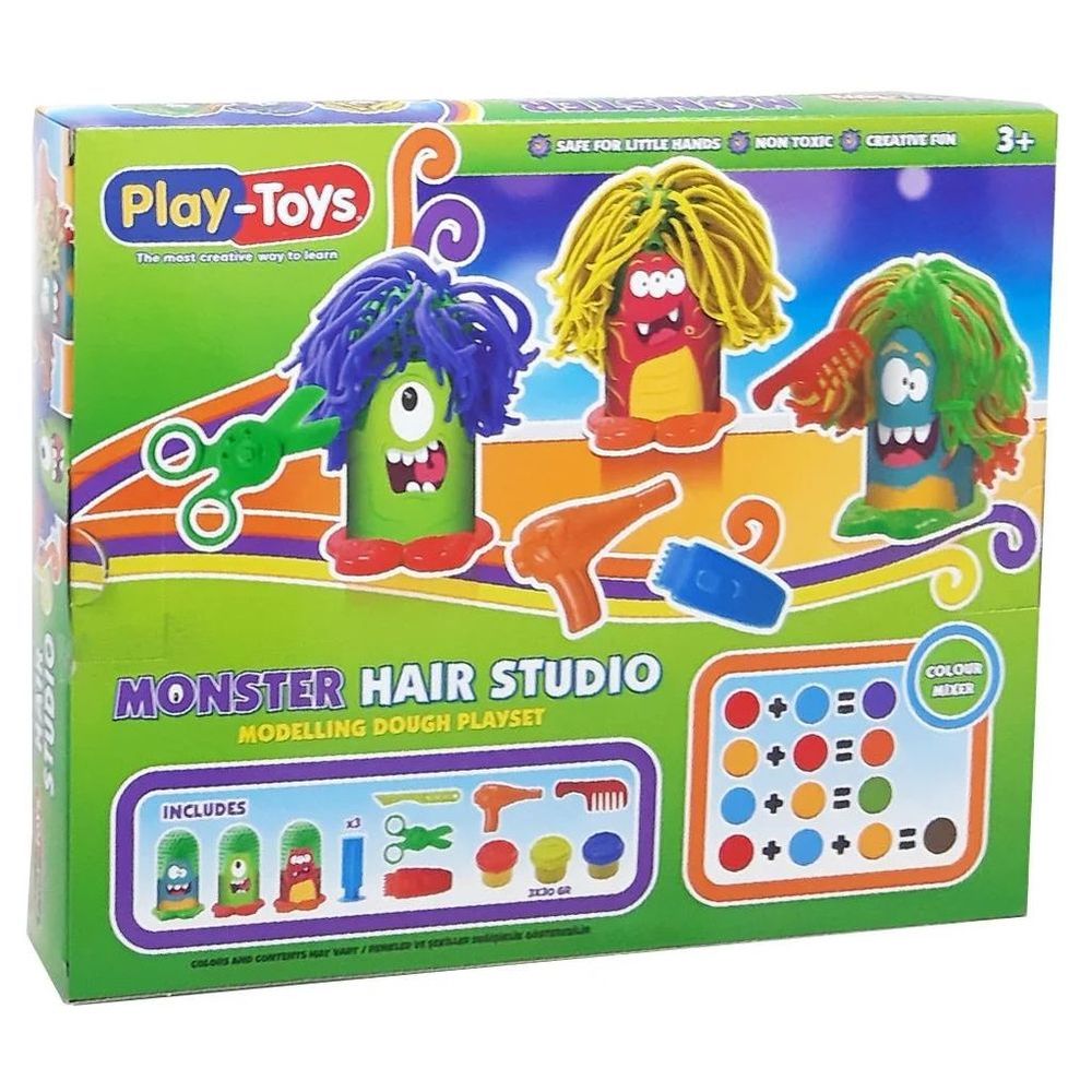 Playtoys - Monster Hair Studio Modelling Dough Play Set