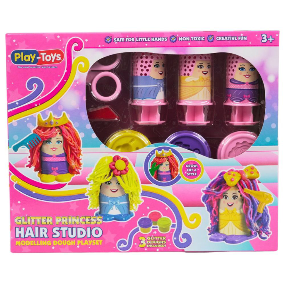 Playtoys - Glitter Princess Hair Studio Modelling Dough Play Set