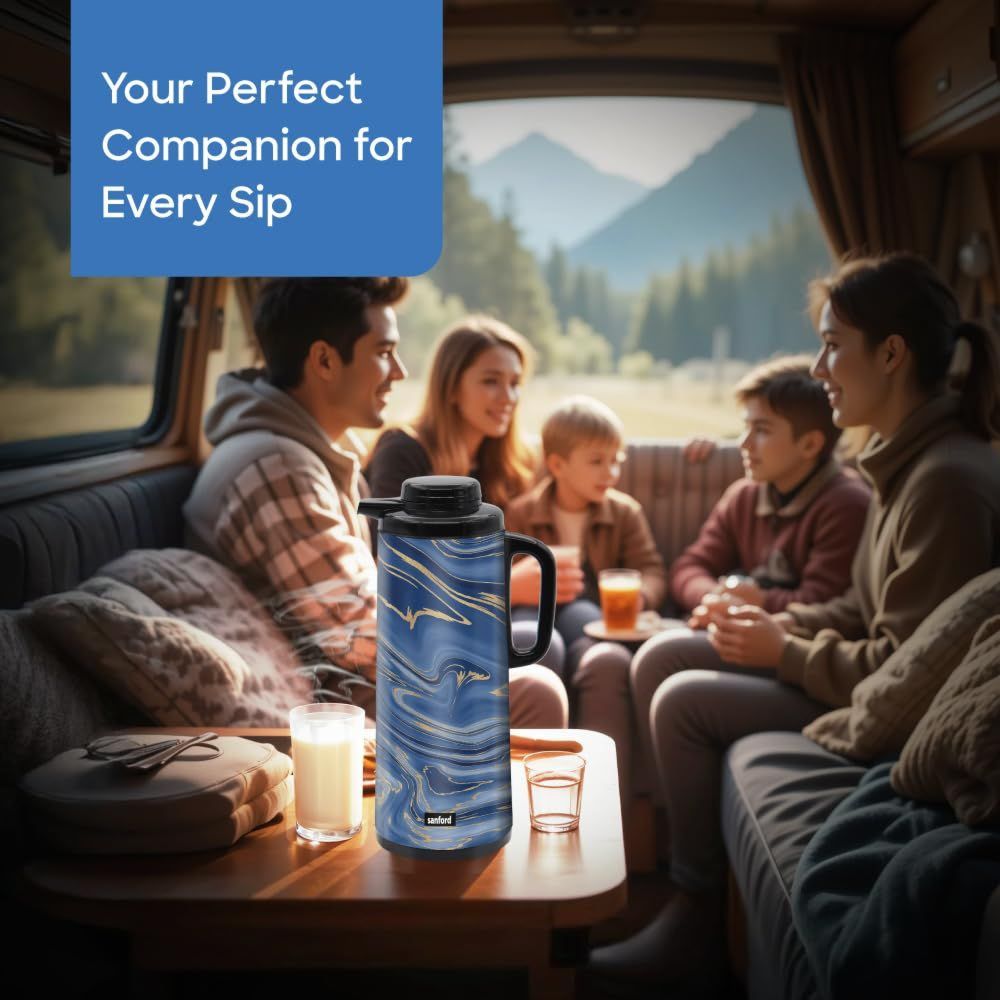 Sanford - Double Glass Liner Vacuum Flask - Blue Marble
