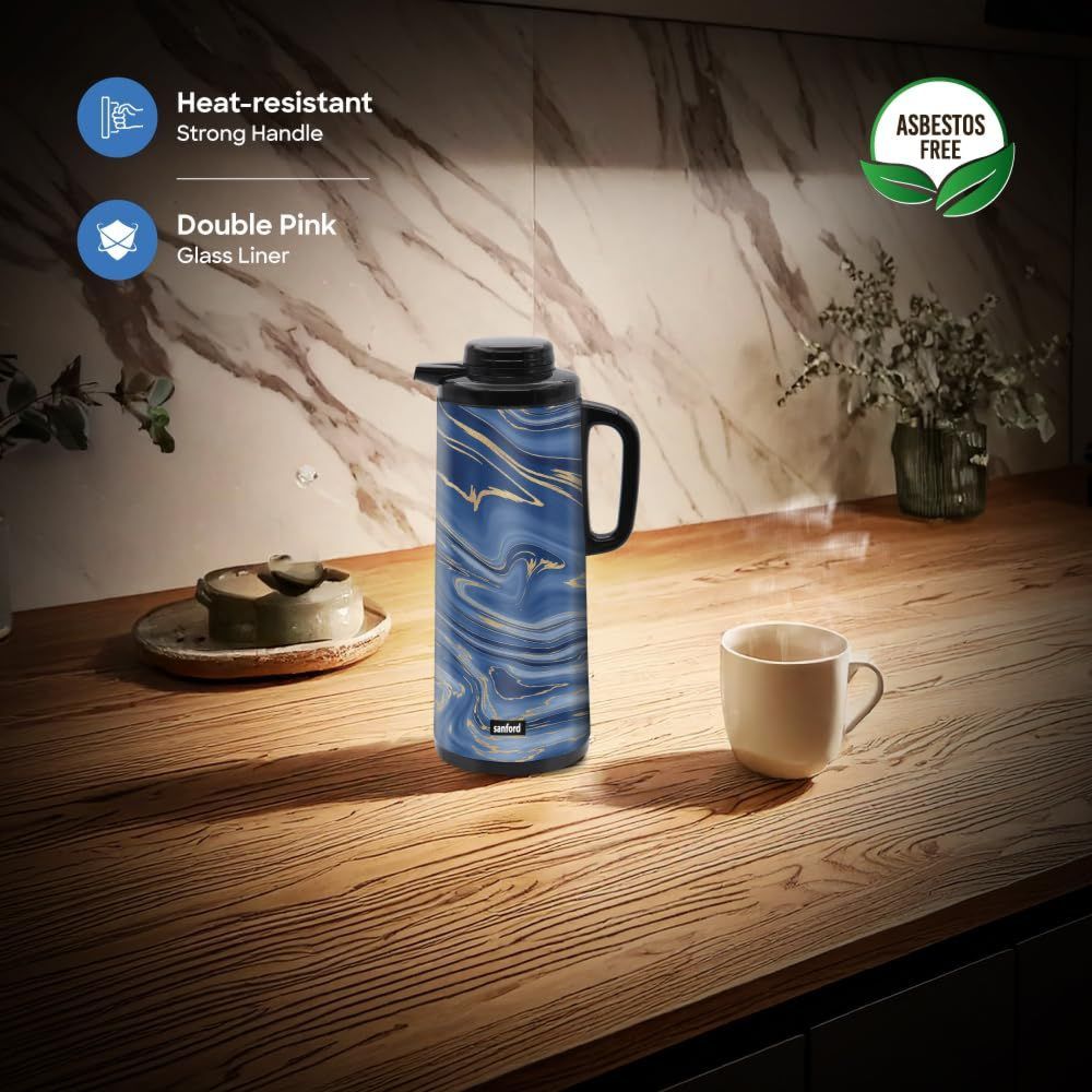 Sanford - Double Glass Liner Vacuum Flask - Blue Marble