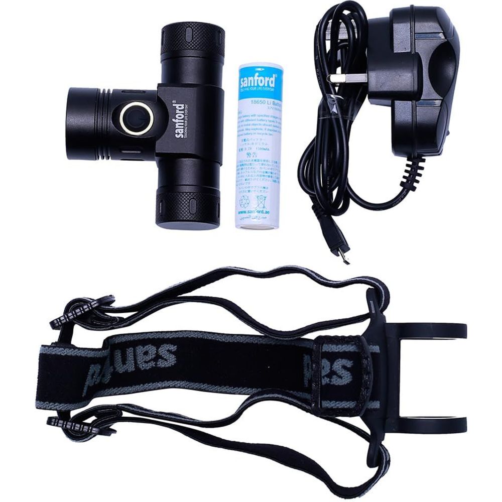 Sanford - Rechargeable LED Head Lamp - Black - 10 W