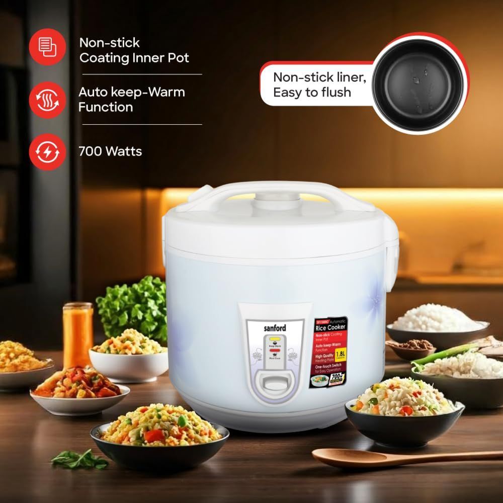 Sanford - Automatic Rice Cooker - White - 1.8 L - 700 W
