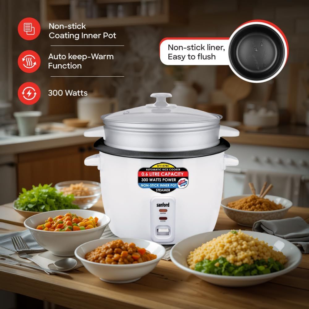 Sanford - Automatic Rice Cooker - White - 600 ml - 300 W