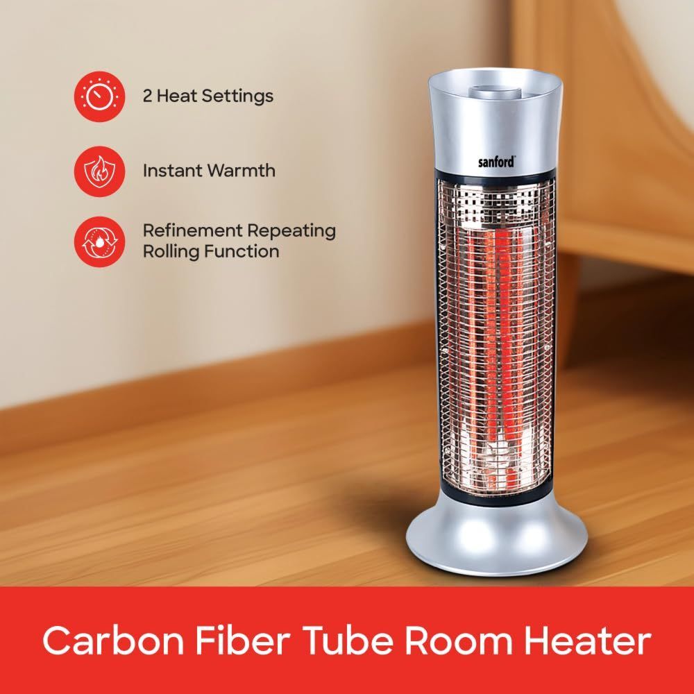 Sanford - Carbon Heater With Oscillating Function - Silver - 900 W