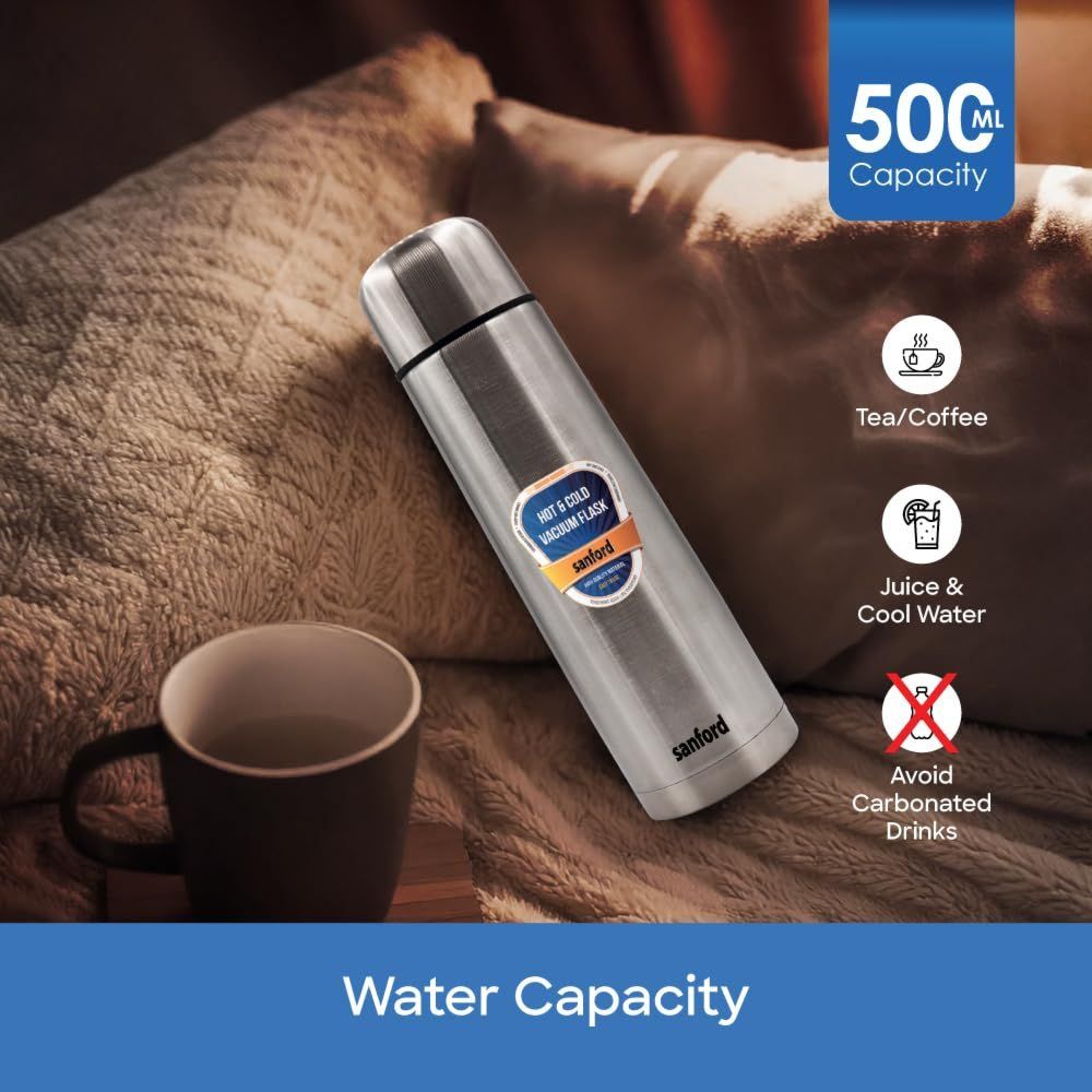 Sanford - Stainless Steel Vacuum Flask - Silver - 500 ml
