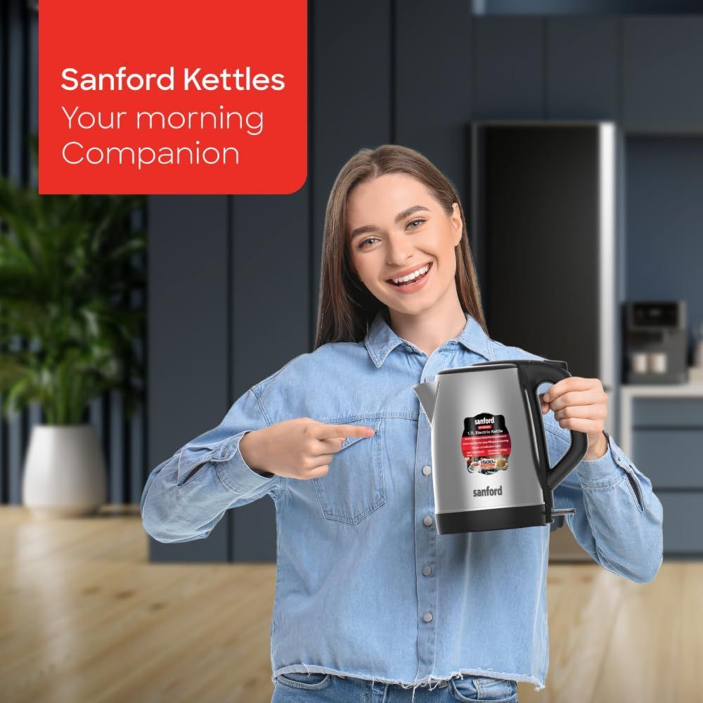 Sanford - Stainless Steel Electric Kettle - Silver - 1.7 L - 1500 W
