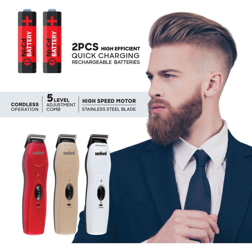 Sanford - Rechargeable Hair Clipper Kit - Red